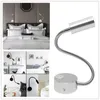 Lampor LED -väggljus med knopp Switch 3W AC90260V Silver sovrum sovrum läsningslampor Riktning Justerbar inomhusbelysning