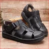 Sandales de haute qualité pour hommes évider pêcheur Rome Style hommes d'affaires Mature été plage chaussures cheville-WrapSandals