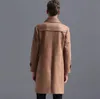 Heren Trench Coats Mens Man Lange jas Men Leather haakjes gespillen Slim fit overjas mouw retro herfst winter modeers