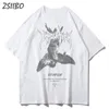 Harajuku arte caído anjo oversize mens camiseta verão legal unisex hip hop engraçado impresso camiseta casual camiseta streetwear tops 220618