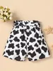 Baby Cow Print Paperbag Waist Belted Shorts SHE