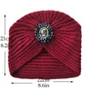 Beanies Beanie/Kafatası Kapakları Müslüman Yumuşak Hicam Bohemia Türban Kaşmir Çapraz Sarma Baş Şapka Yün Örgü Bonnet Turbante Kapağı Giymeye Hazır