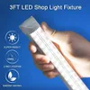 SHOPLED 3ft T8 LED Tube Light Fixture 27W 3510lm 6000K Cool White V Shape Linkable Lights Shop Lysning Lys Takljus för garderob Kök Hall Workbench