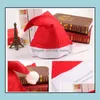 Parti Şapkaları Festival Malzemeleri Ev Bahçesi 1500 PCS Kırmızı Noel Baba Hat Tra Yumuşak Peluş Noel Cosplay Şapkalar-Christmas Decora DHT0K