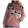 Damen Hoodies Sweatshirts Bluse gedruckt halb Fleece Pullover Reißverschlusshülle Langer Fuzzy Sweatshirt Damen Frauen Freizeitwom