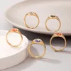 Cluster Rings 5pcs/sets Colorful Fire Joint Ring Sets For Women Men Charms Gold Alloy Metal Party Jewelry Accessories Anillo 20144