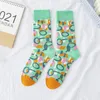 Chaussettes pour hommes Bas pour femmes Peinture à l'huile amusante pour hommes et couleur Géométrique Creative Coton désossé en gros pour hommes