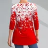 Women's Blouses & Shirts Pullover Top Charming Long Sleeves Fine Workmanship Xmas Snowflake Pattern Tee Shirt Female ClothesWomen's