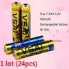 24pcs 1 lot Size 7 1 2V 900mAh NiMH Rechargeable Battery 1 2 Volt Ni MH batteries 253y2467090