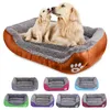 S-3XL Chiens Lit Pour Petits Moyens Grands Chiens Grand Panier Pet House Fond Étanche Doux Polaire Chaud Chat Lit Canapé Maison 8 Couleurs 201225