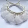 Colliers pour chiens laisses Super doux léger confortable à porter dentelle fausse perle collier pour animaux de compagnie fournitures de fêtechien