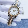 2023 Woman Diamonds Watch 41/36mm Automatisk 31m/28mm kvartsklockor med Box Sapphire Waterproof Arvurs Mens Luxury Gold Watch Round rostfritt stålklockor