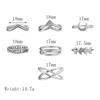 Cluster Rings Fashion Leaf Moon Crescent For Women Antique Punk Knuckle Midi Set Vintage Anillos Jewelry Accessories 7pcs/setCluster Wynn22