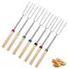 Outils de cuisine 32 pouces barbecue à fourche en acier inoxydable Marshmallow Stick Stick Télescoping Smores Bargon pour chien BBQ PicNIC CAM6009085