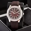 2022 Montre de Luxe Mens Watches Automatic 2813 Movement 40mm Bekvämt gummiband Guldskal 5atm Vattentät lysande armbandsur Dropshipping