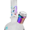 8.2-Inch Blue Gradient Color Sandblast Glass Hookah Bong - Difundido Downstem Percolator, 14mm Female Joint