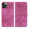 Case del portafoglio in pelle di fiore sakura per iPhone 13 pro max 12 mini 11 xr xs 8 7 6 più eleganti fiori di ciliegio carini retrò porta roti di gatto copertina di copertina di copertina di copertina