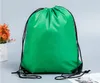 Solid Color String DrawString Back Pack Cinch Sack Gym Tote Bag School Sport Shoe Bags SN4650