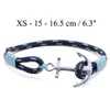 Bracelet Tom Hope 4 Taille Handmade Ice Blue Thread Corde chaînes de corde en acier inoxydable Brangle avec boîte et étiquette Th4318U231068483831037163