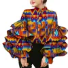 Bintarealwax قميص African Dress Shirt طبقات طوق Flare Sleeve Women's Blouses Wax Print Cotton Top Plus Size Lady Clothes Party Wy8635