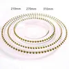 P T 825 quot105quot 125 quot13quot dinerbord onder decoratief glas Gold Beaded Wedding6051904