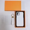 3-stycken uppsättning för iPhone-fodral Telefonfallskorthållare Keychain Luxury Fashion Leather Women Män present Set IX-13Pro Max med låda