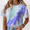 Summer Fashion Tie Dye Cotton T-shirts Kvinnor stora toppar Streetwear Ladies Blusa Tops 210709