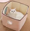 Dog House Indoor Warm Kennel Pet Cat Cave Nest Rabbit Washable Removable Mat Cozy Sleeping Bed For Cats 220323