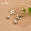 Leghiolar glseevo 925 Silver Natural Pearls Orecchini a goccia in pizzo cavo femmina Women Fashion Luxury Geometric Jewelry Wedding Engageme