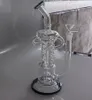 Raucherzubehör Wasserpfeifen Bangs Glassash Catcher Imitierte Edition Hochwertige poröse Rückfluss-Wasserpfeifenölanlage Double Bubbler Shisha-Pfeife Volle Höhe 11,8 Zoll