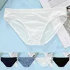 Underpants Mens Sexy U Convex Penis Pouch Smooth Breatable Ice Silk Panties Brief Man Solid Color Erotic Lingerie UnderwearUnderpants