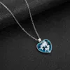 Pendant Necklaces Blue Creative Sky White Cloud Transparent Resin Heart Shape Necklace Female Fashion Women Party Jewelry GiftPendant