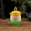 Objets décoratifs Figurines Buddha Hall Colored Glaze Water Purification Cup Ornements Bouddhiste Lotus Supply Décorations Home Decor Acces