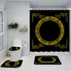Tasarımcı Duş Perdesi Banyo Perdesi Dört Parça Set Banyo Odası Mat Popüler Ev Dekorasyonu