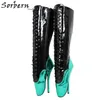 Sorbern Metallic Knee High Boots Unisex Ballet High Heels Custom Boots For Thick Legs Ballet Boots 7 Inch Heels Exotic High Heel