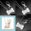 Keychains Fashion Accessories New Gold Sier Color Dog Bone Friends Charm Necklace Keychain Handstamped Bones Friendship Jewelries272M Drop