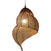 Lampade a sospensione Lampada Bamboo Forma di lumaca di mare del sud-est asiatico E27 Ombre di vimini Luci a LED per accessori per la sala studio WJ111485Pendente