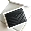 Designer-Geldbörse, modisch, Kartenhalter, Kaviar, Mini-Designer, reine Farbe, echtes Leder, Kieselstruktur, luxuriöse schwarze Geldbörsen mit Box