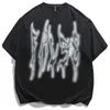 T-shirts pour hommes Lettre d'été T-shirt imprimé Hommes T-shirts surdimensionnés Mode Harajuku Streetwear Baggy Vêtements à manches courtes Tops Mâle Plus Taille 5