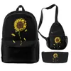 HBP New Trend Double Backpack Combination Sunflower 3d Color Printing Travel Backpack Set 220804