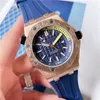 2022 novo relógio masculino automático quartzo hora mão relógio de pulso aço inoxidável pulseira borracha alta qualidade moda multifuncional waterpro2073