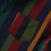 ハワイメンズシャツブラウスマルチカラーストライプルース半袖ボタンコットンビーチシャツメンズカミサパラHombre S3XL 220629