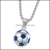 Pendant Necklaces Pendants Jewelry Fashion Stainless Steel Football Necklace Men Soccer Women Sporty Gift Drop Delivery 2021 Sat3Y