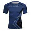 Masculinos Fitness Fitness Fitness Sports Fit Stretch Tight-Seco Rápido Running T-shirt Calções 4 Peças Gym Wear para homem