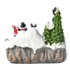 インテリアデコレーションクリスマス樹脂クラフト村輝く音楽小さな家の雪だるまの木の鉛照明ホリデーギフトホーム装飾装飾品
