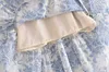 Été à lacets nœud papillon sangle taille haute français Vintage imprimé à volants camisole robe femme mode 220513