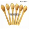 Spoons talheres 8 tamanho pequeno bambu natural eeo amig￡vel mini mel de cozinha de caf￩ colher de ch￡ de caf￩ sorvete infantil