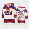 CeoMit Hockey Team Lace-up Hoodie jersey Justin Abdelkader Colin Blackwell Blake Wheeler Jack Drury Brianna Decker Cole Caufield Alex Gaffney Brian