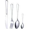 Flatware Sets Gold silver stainless steel food grade silverware cutlery set utensils include knife fork spoon teaspoon