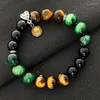 Perles Brins Naturel Jaune Vert Oeil De Tigre Pierre Bracelets Pour Femmes Hommes 8mm Obsidienne Couple Bracelet Charme À La Main Bijoux Cadeau Inte22